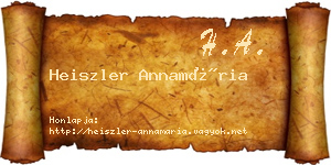 Heiszler Annamária névjegykártya